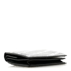 Balenciaga Coated Canvas BB Monogram Allover Logo Card Holder Wallet Black Grey White