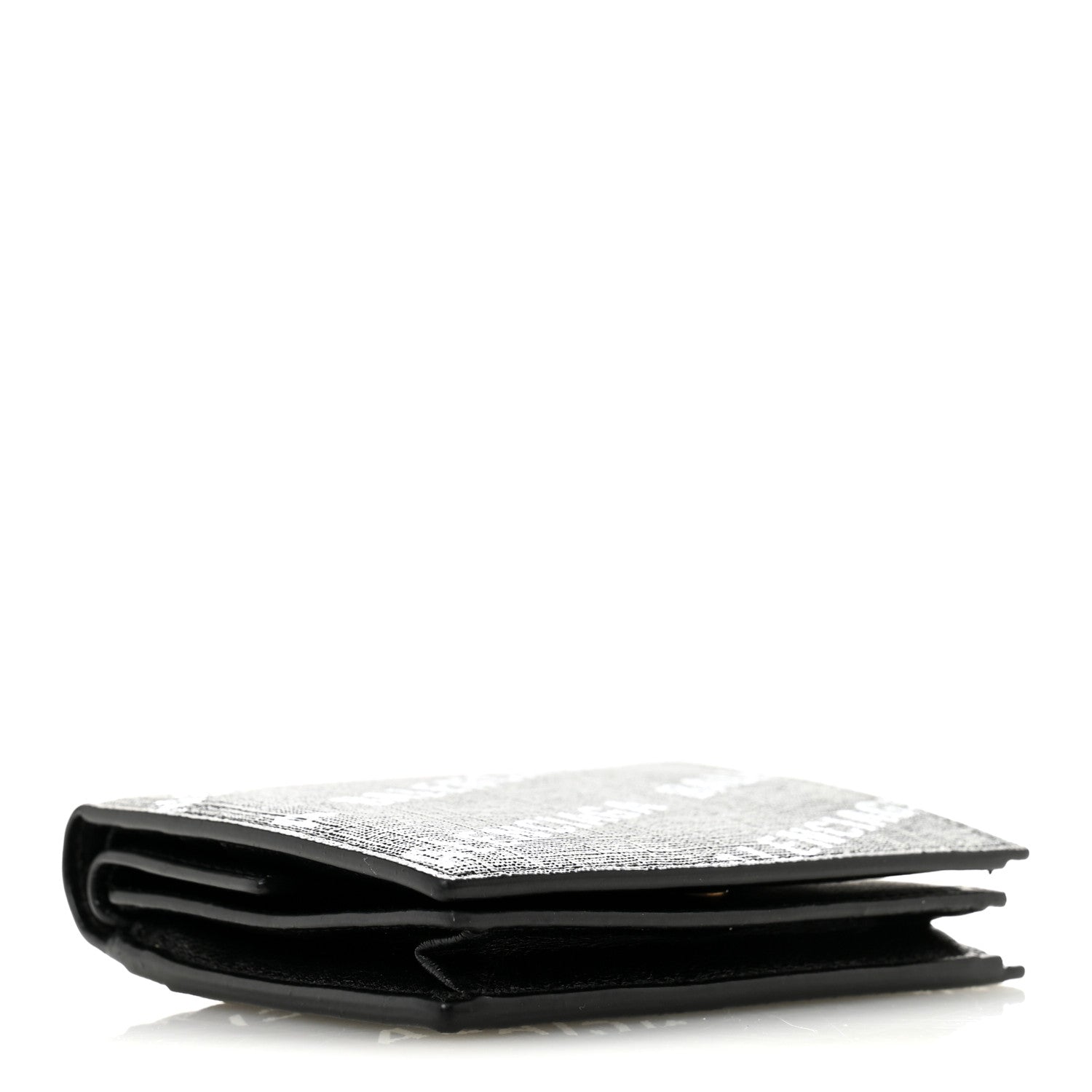 Balenciaga Coated Canvas BB Monogram Allover Logo Card Holder Wallet Black Grey White