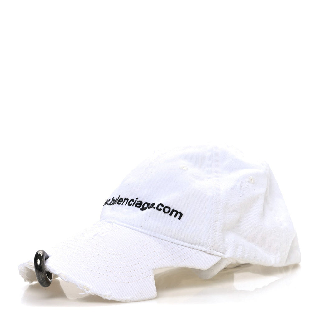 Balenciaga Cotton Drill Logo Baseball Cap S White