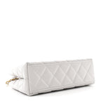 Chanel Shiny Aged Calfskin Quilted Nano Kelly Shopper Light Grey
