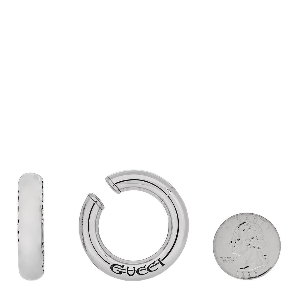 Gucci Metal Speculum Majus Cuff Earrings Silver