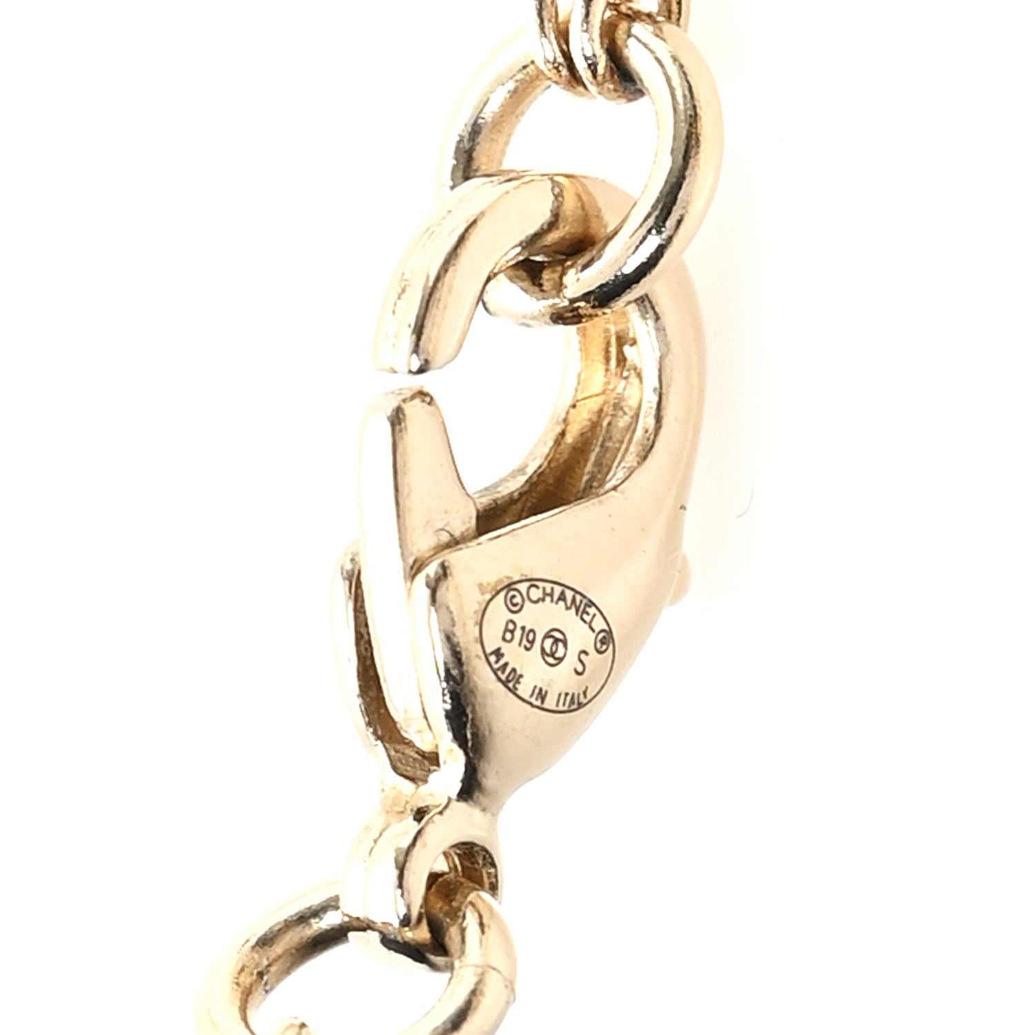 Chanel Lambskin Chain CC Necklace Gold