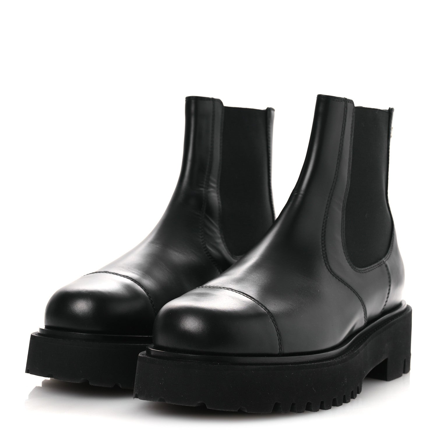 Chanel Calfskin Cap Toe CC Short Boots 41 Black