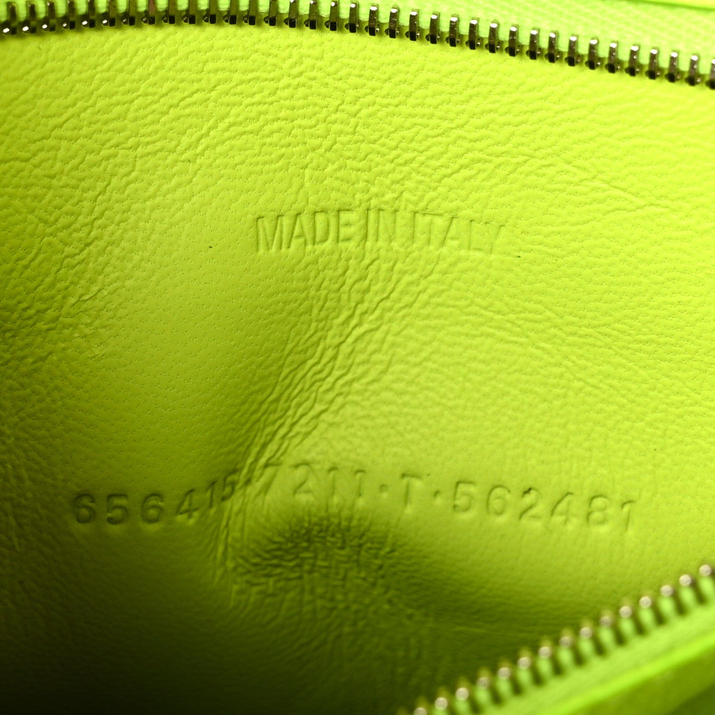 Balenciaga Faux Fur Medium Fluffy Hourglass Top Handle Bag Fluo Yellow