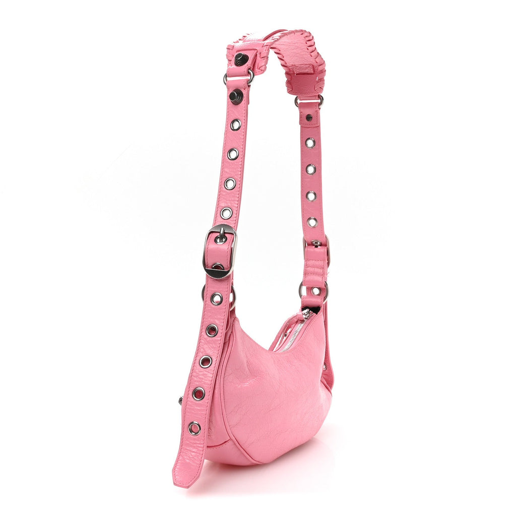 Balenciaga Agneau Arena Le Cagole Shoulder Bag XS Candy Pink