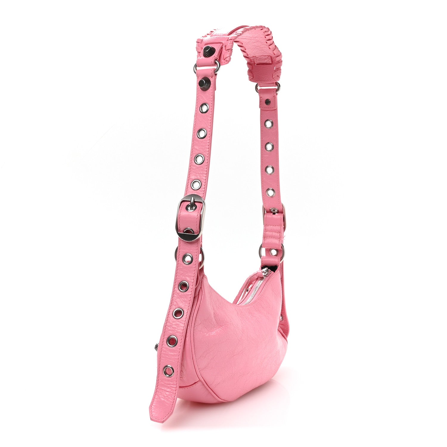 Balenciaga Agneau Arena Le Cagole Shoulder Bag XS Candy Pink