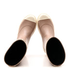 Chanel Caoutchouk CC High Boots 38 Beige White