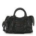 Balenciaga Agneau Classic Gold Hardware Nano City Black