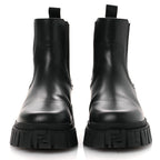 Fendi Calfskin Rubber Fendi Force Chelsea Boots 36 Black