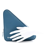 Balenciaga Calfskin M Triangle Pouch Bleu Persan