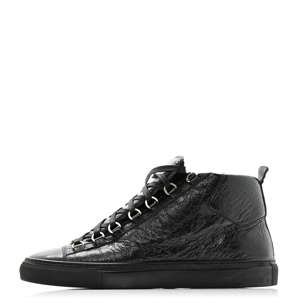 Balenciaga Agneau Arena Opaque Womens High Top Sneakers 41 Black