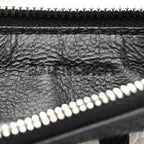 Balenciaga Grained Calfskin Miami Logo Cash Coin Card Holder On Keychain Black