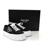 Prada Re-Nylon Gabardine Triangle Logo Double Wheel 50mm Sneakers 38 Black