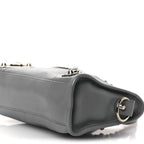 Balenciaga Chevre Silver Metallic Edge Hardware Mini City Bleu Acier