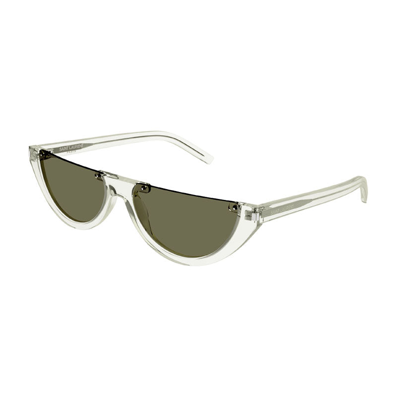 Saint Laurent Sunglasses Oval Semi Rim, Black Frame and Black Lens SL563001