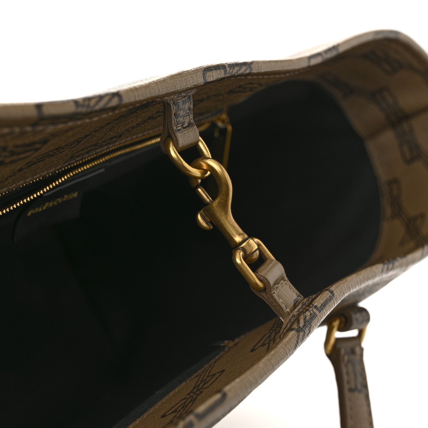 Balenciaga Coated Canvas BB Monogram Medium Signature East West Shopper Bag Beige Brown
