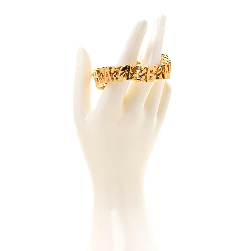 Balenciaga Metal Logo Chain Bracelet M Gold