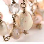Chanel Pearl Bead CC Multi Strand Bracelet Gold Pink
