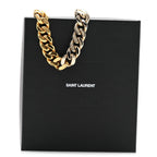 Saint Laurent Metal Curb Chain Necklace Gold Silver