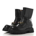 Gucci Cordovan Lux Womens Harald Horsebit 25mm Platform Boots 36 Black