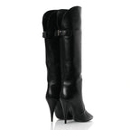 Saint Laurent Lambskin Koller 110 Tall Boots 36.5 Black
