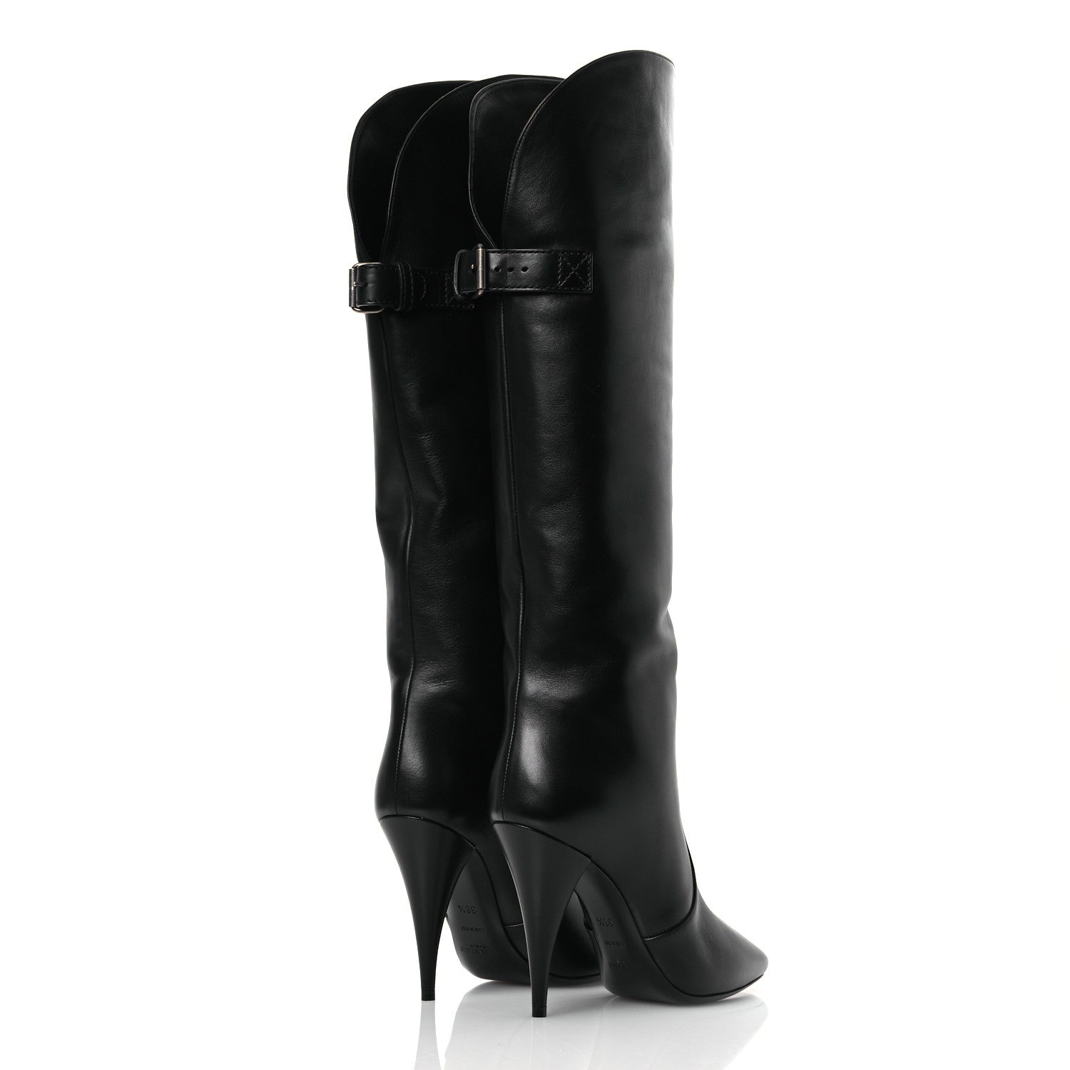 Saint Laurent Lambskin Koller 110 Tall Boots 36.5 Black