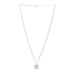 Chanel Crystal Timeless CC Necklace Silver