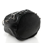 Balenciaga Agneau Arena Le Cagole Bucket Bag XS Black