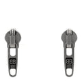 Balenciaga Metal Zip Up Earrings Silver