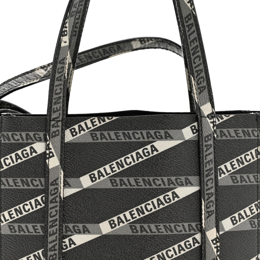 Balenciaga Coated Canvas Losange Monogram XXS Tote Black Grey