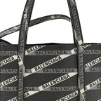 Balenciaga Coated Canvas Losange Monogram XXS Tote Black Grey