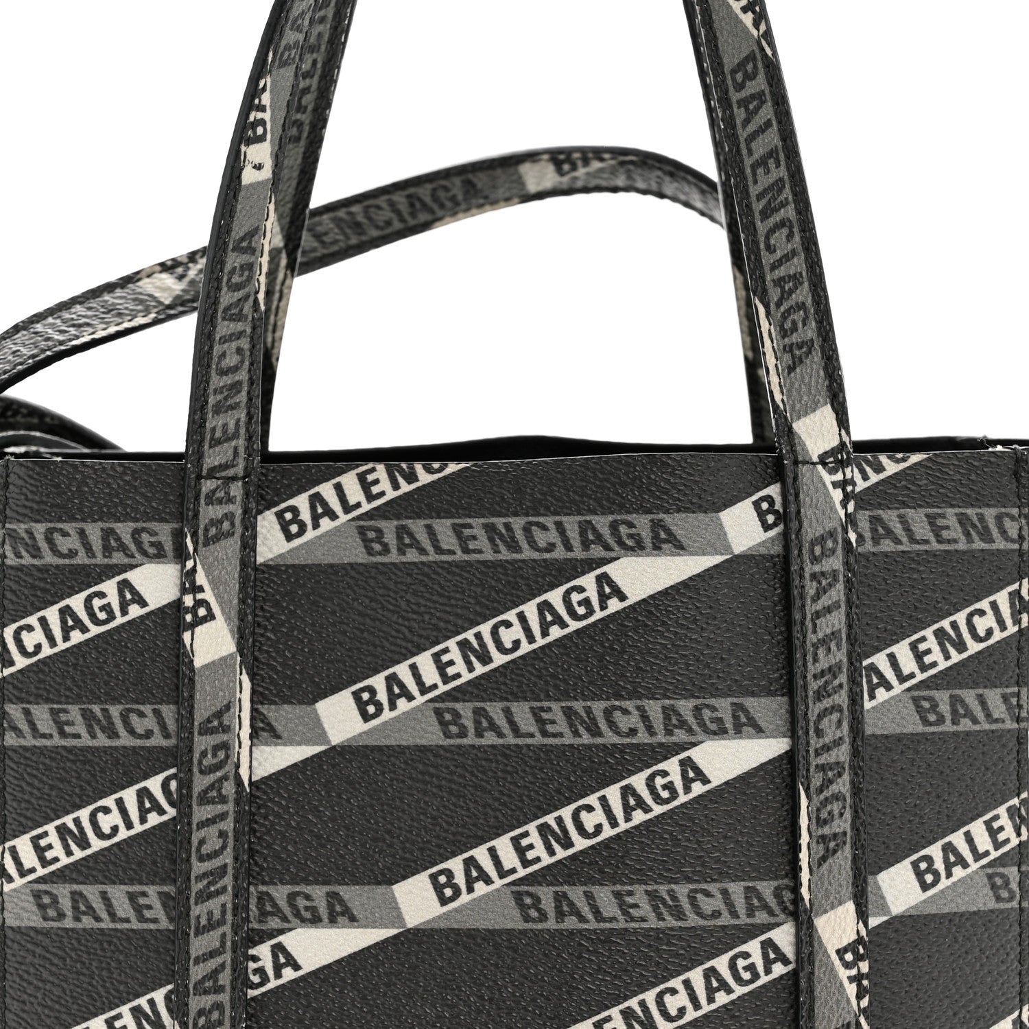 Balenciaga Coated Canvas Losange Monogram XXS Tote Black Grey