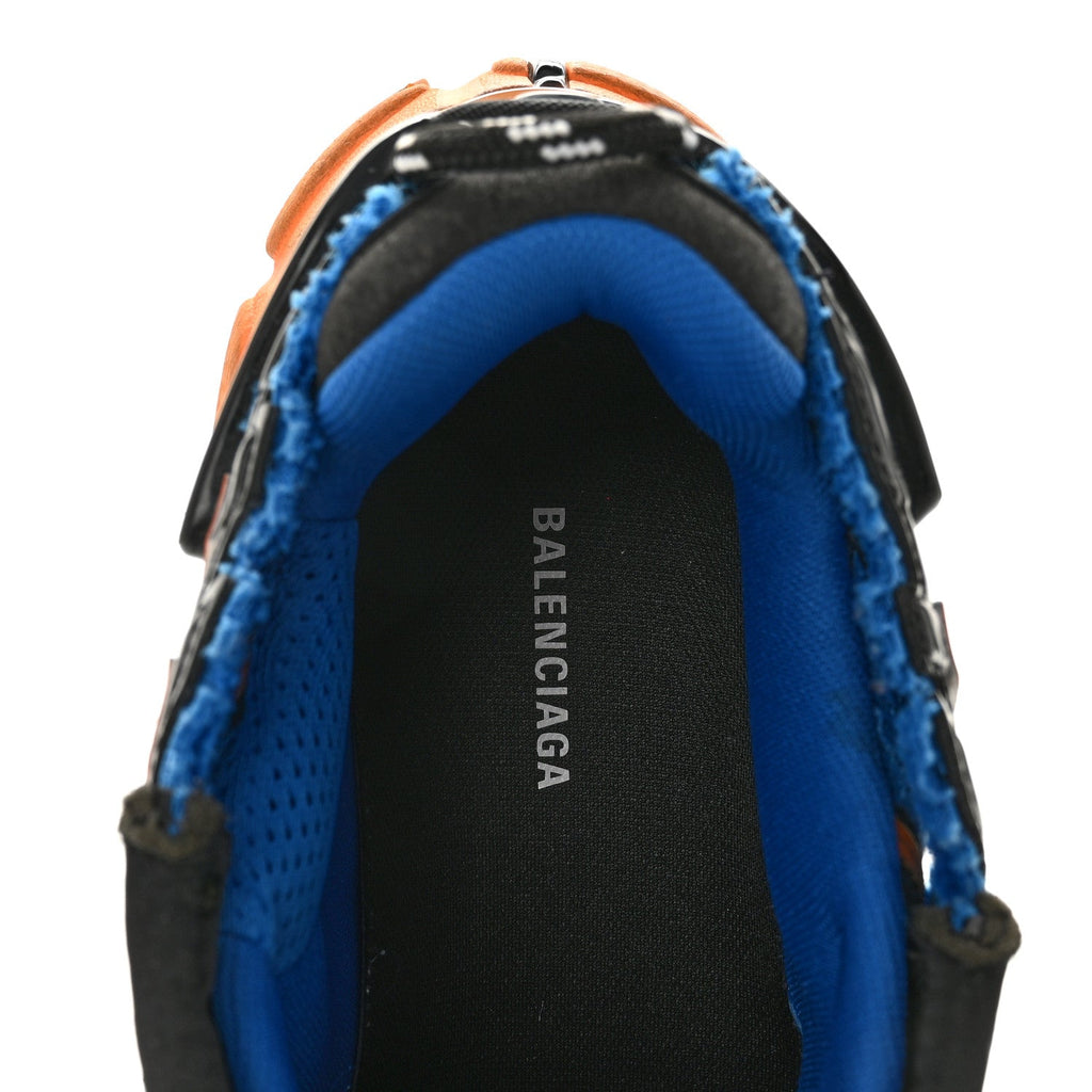 Balenciaga Mesh Rubber Bi-Color Mens Runner Sneakers 10 Blue Orange Black White