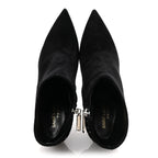 Saint Laurent Suede Studded Kiki 85 Zip Boot 37 Black