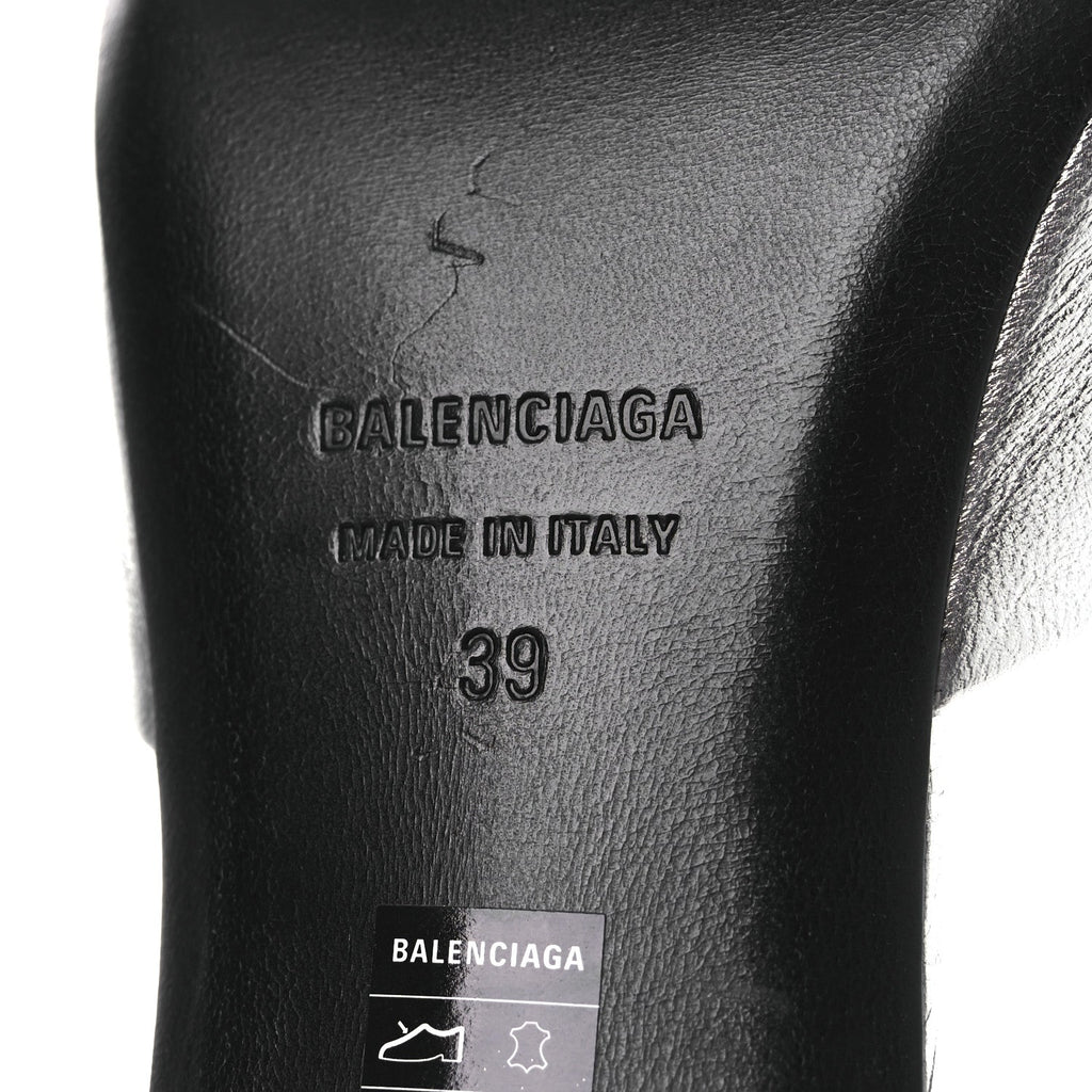 Balenciaga Metallic Sheepskin Duty Free 70mm Sandals 39 Silver