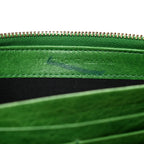 Balenciaga Agneau Classic Hardware Money Wallet Vert Poker
