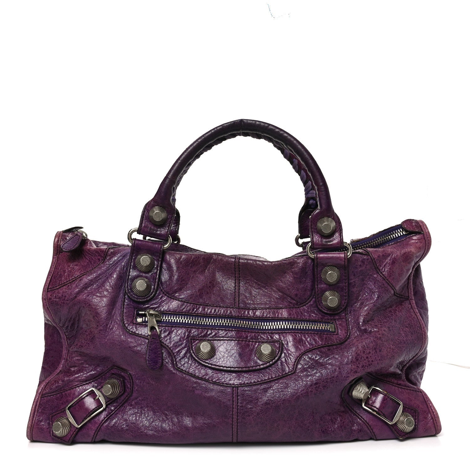 Balenciaga Agneau Giant 21 Silver Hardware Work Raisin