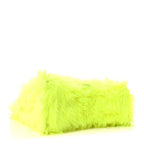Balenciaga Faux Fur Medium Fluffy Hourglass Top Handle Bag Fluo Yellow