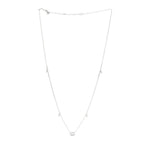 Gucci 18K White Gold Diamond Running GG Pendant Necklace