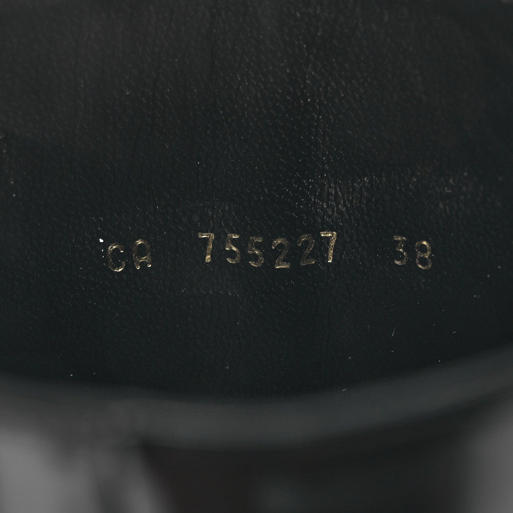 Saint Laurent Vitello Marilyn Nina 95 Knee High Boots 38 Black