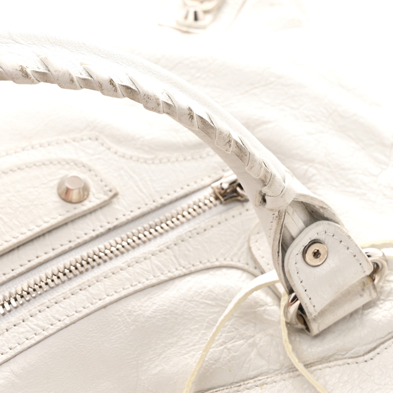 Balenciaga Arena Storico Classic Silver Hardware Medium Le City Optic White