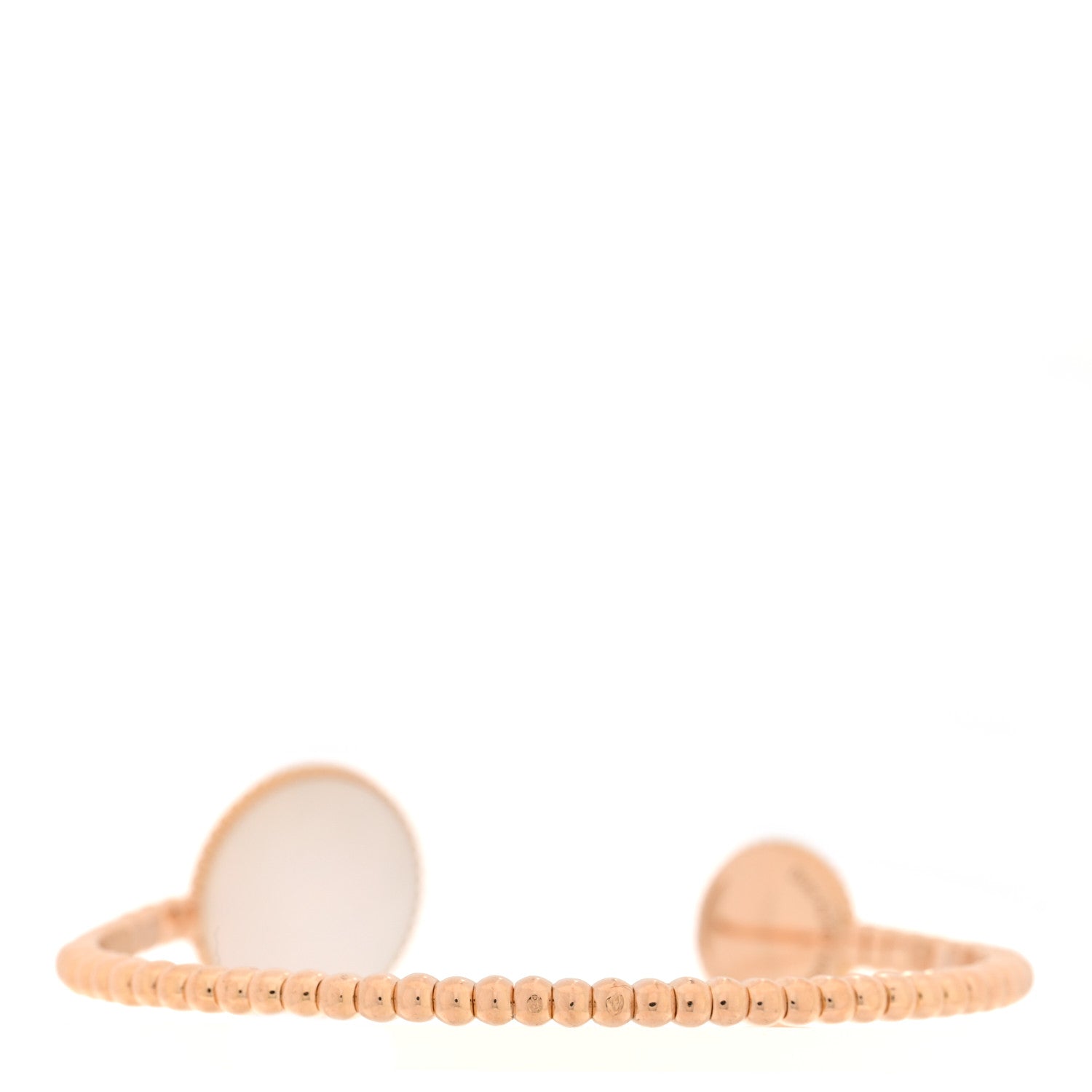 Christian Dior 18K Rose Gold Diamond Pink Opal Mother of Pearl Rose Des Vents Cuff Bracelet