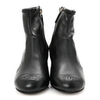Chanel Stretch Lambskin Cap Toe CC Uniform Short Boots  35 Black