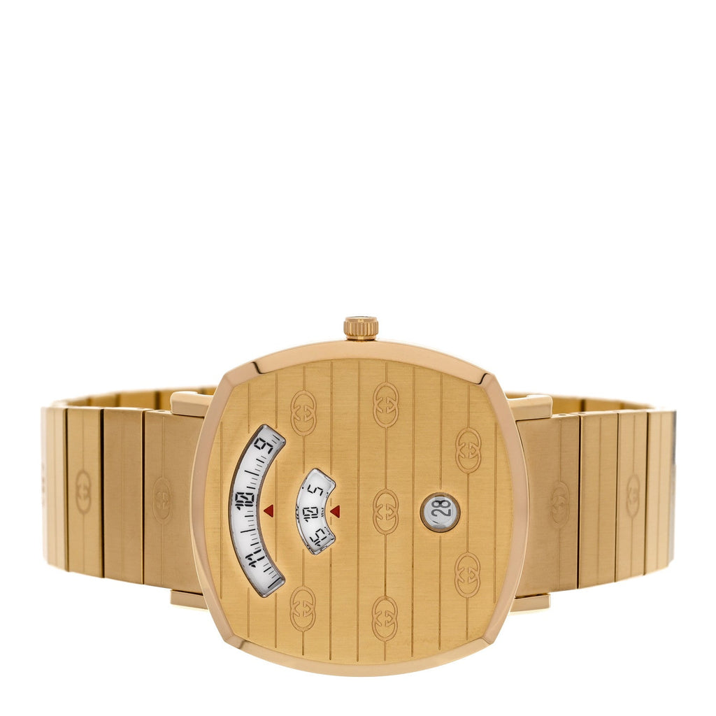 Gucci Stainless Steel 38mm Grip Quartz Watch Gold
