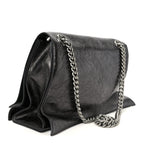 Balenciaga Metallic Crushed Calfskin Large Crush Chain Bag Steel Grey