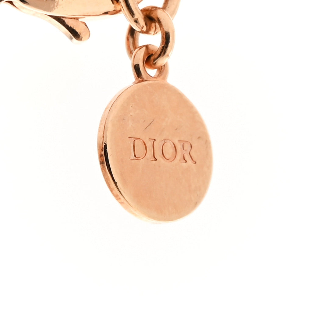Christian Dior Metal Crystal 30 Montaigne Necklace Rose Gold