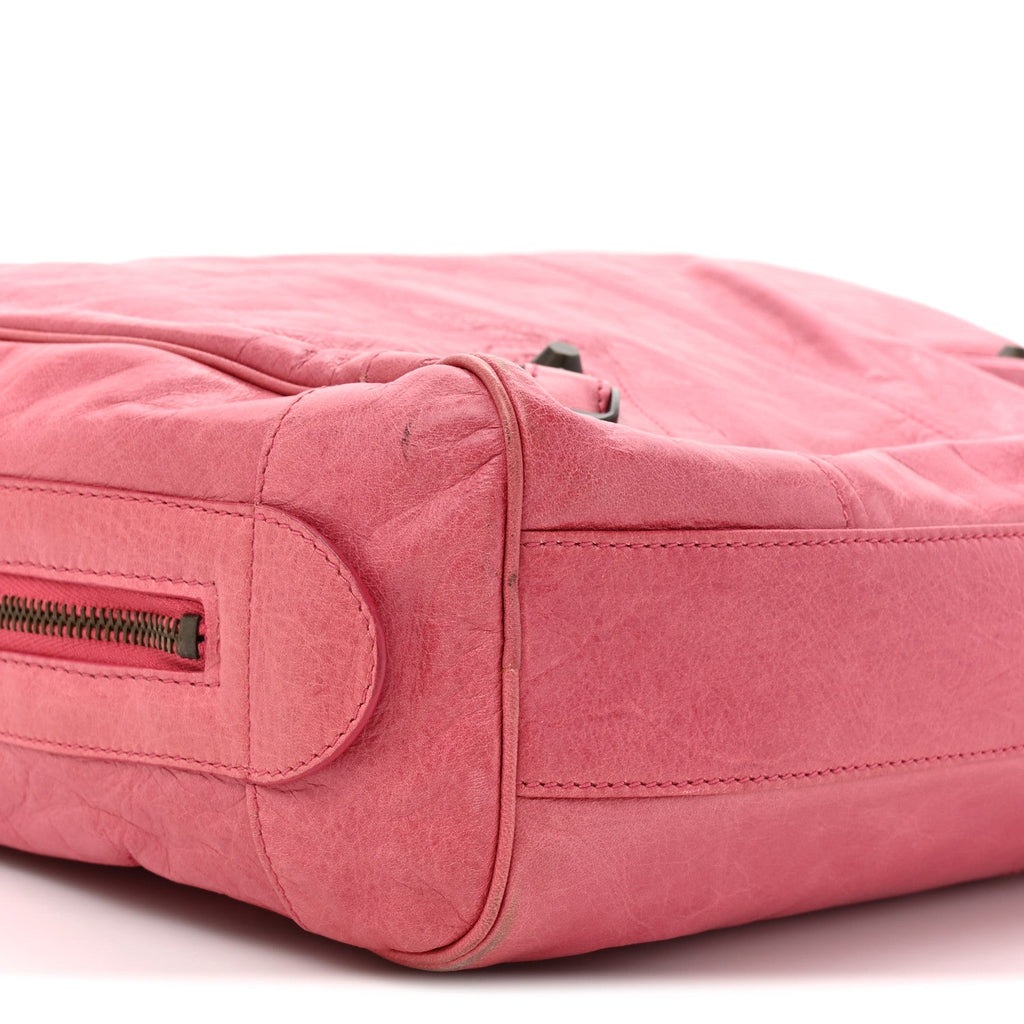 Balenciaga Agneau Classic Hardware Briefcase Tote Pivoine
