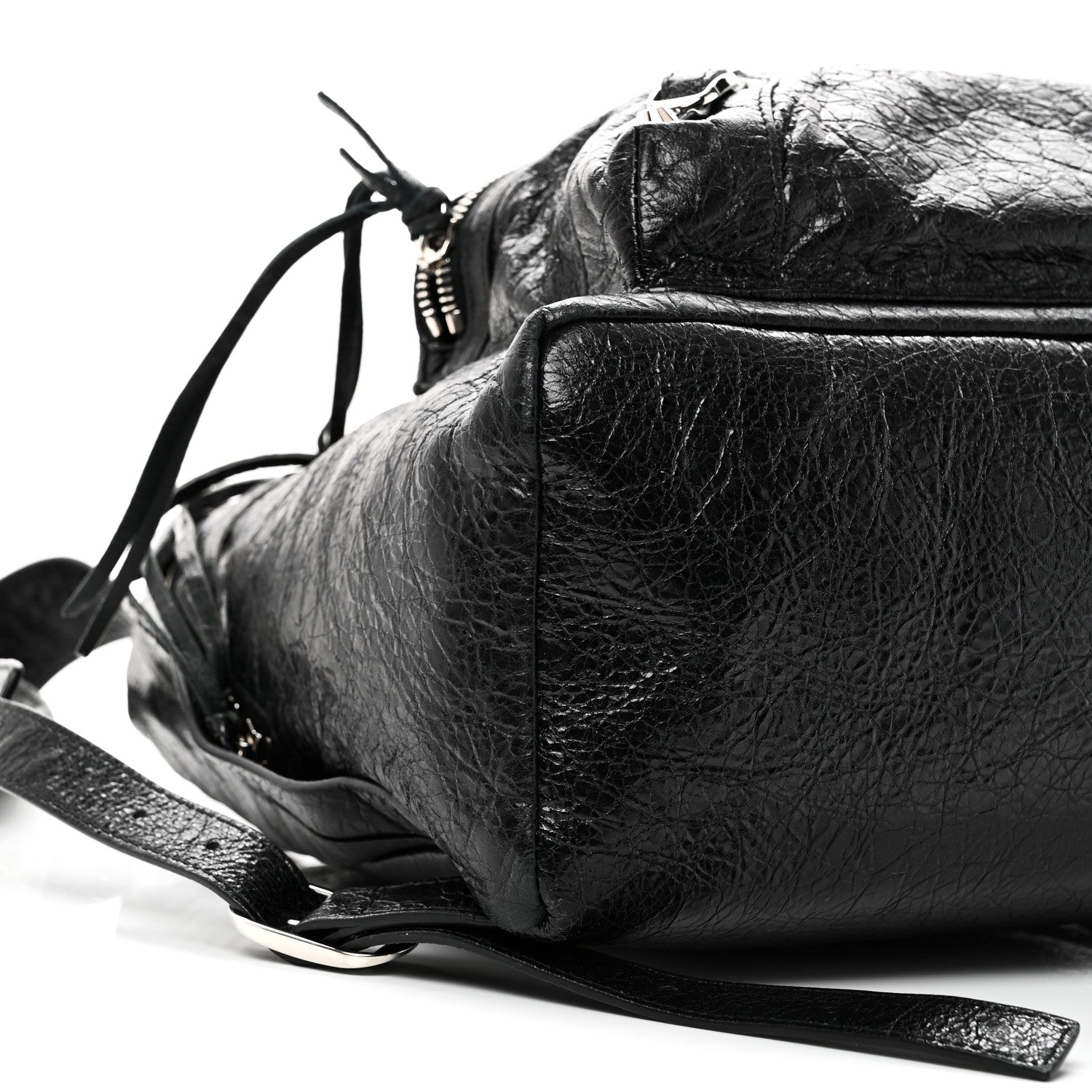 Balenciaga Agneau Classic Silver Hardware Backpack Black