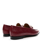 Gucci Betis Glamour Calfskin Guccissima Womens Jordaan Loafers 37.5 Rosso Ancora