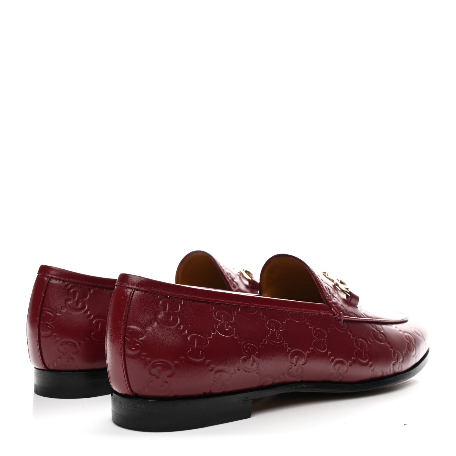 Gucci Betis Glamour Calfskin Guccissima Womens Jordaan Loafers 37.5 Rosso Ancora